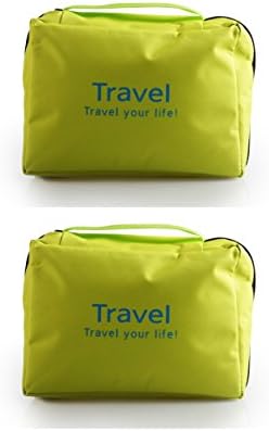 StyleTech Inc. Hanging Portable Toiletry Bags Travel Accessories Personal Items Organizers (2.) 2 Pack - Green)