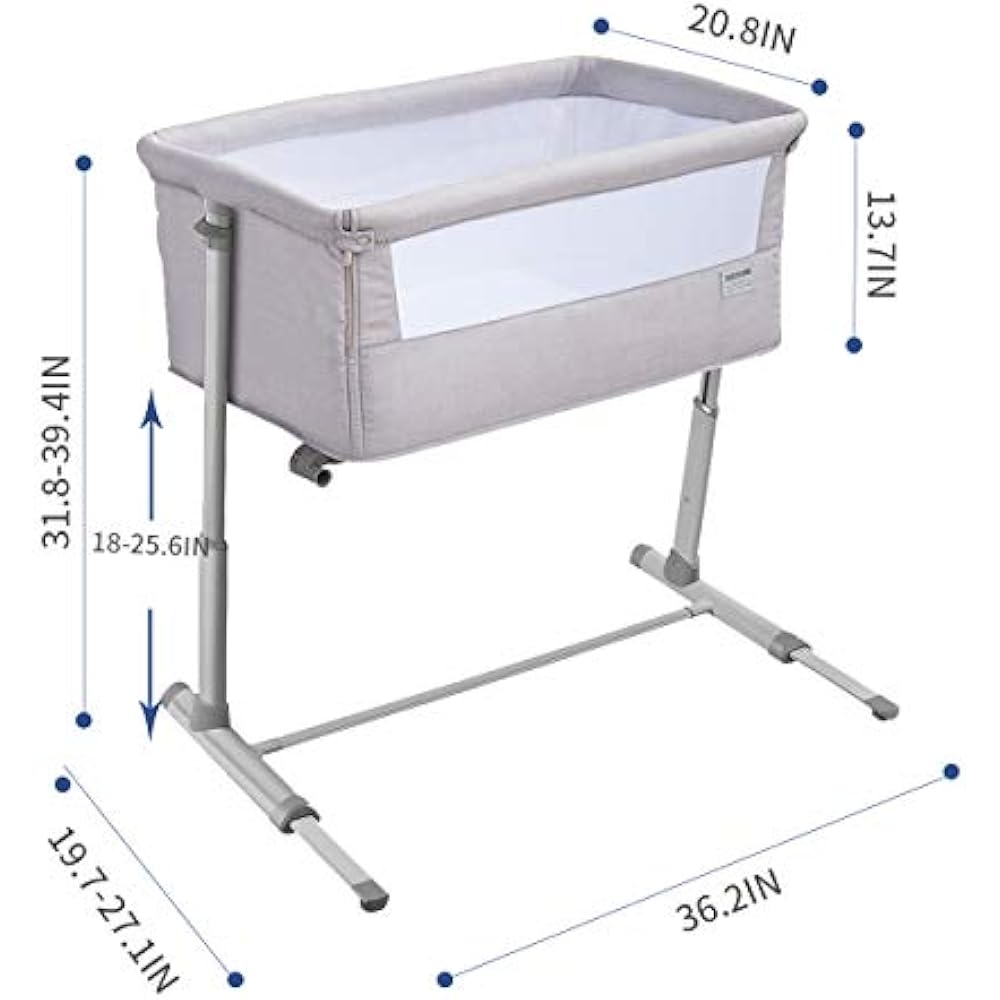 Baby RONBEI Bedside Sleeper, To Bed, Babies Crib Adjustable