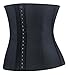 Pandolah Sport Latex Steel Boned Compression Waist Training Cincher XS-6XL (US Size 10-12 (2XL), Latex Black-16)