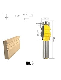 TAIWAIN Router Bit of Picture Frame 1 2'' Shank 3 Set Tool, Flute Woodworking Cutter Router Ogee bits, Door Engraving Molding Trimming bits 3D Lace, Milling Grooving Cut For Wood Carbide (12XKD-3J)
