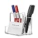 KINGLAKE Acrylic Makeup Brush Pen Holder Brush Organizer Lipstick Brush holder Top Quality Cosmetic Holder with 3 Compartments Desktop Organizer Caddy / Pencil Holder