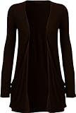 Fashion Womens Boyfriend Pocket Cardigan Shrug Sweater (M/L (10/12), CHOCOLATE)