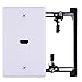 HDMI Wall Plate Heavy Duty Rear Connector Design Mounting Bracket Easy to Install Built-In Flexible Hi-Speed HDMI Supports 4K, 3D, ARC, White 1 Port (HDMI Wall Plate) primary