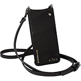 Bandolier Emma Crossbody Phone Case and Wallet - Black Leather with Pewter Detail - Compatible with iPhone 8, 7, 6 Only