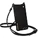 Bandolier [Emma] Phone Case and Strap Compatible w/iPhone 8, iPhone 7 & iPhone 6 - Black Leather + Pewter Hardware + Detachable Crossbody Purse Belt. Secure Snapback Wallet Shell to Hold Handsfree.