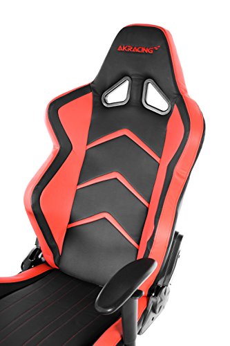 AKRacing Racing Style Desk Office Gaming Chair with High Backrest, Recliner, Swivel, Tilt, Rocker and Seat Height Adjustment Mechanisms. PU Leather (Red)