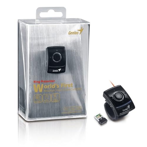 Genius Ring Presenter - Black Finger Mouse with Laser Pointer Office Products, Office Electronics, Presentation Products, Presentation Pointers