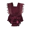 Haokaini – Pasgeboren Zomer Mouwloze Romper, Baby Ruche Jumpsuit Outfits, Kant Strik Bodysuits Sunsuits