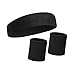HOTER® Thick Solid Color Sweatband Set (1 Headband + 2 Wristbands)