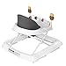 BABY JOY Baby Walker, Foldable Activity Walker Helper with Adjustable Height, Baby Activity Walker with High Back Padded Seat & Bear Toys, Gray