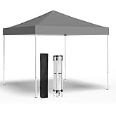 10x10ft Pop Up Canopy Tent,Heavy Duty Waterproof Folding Tent for Camping Parties Events Parties,Outdoor Canopy,Portable Sun Shelter,3 Adjustable Height(Grey)