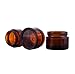 TOPWEL 30ML(1 OZ) Amber Glass Empty Refillable Cosmetic Cream Jar Pot Bottle Container (3pcs)