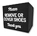 Shoe Cover Box | Disposable Shoe Bootie Holder for Realtor Listings and Open Houses | Please Remove or Cover Shoes Bin (Black) primary