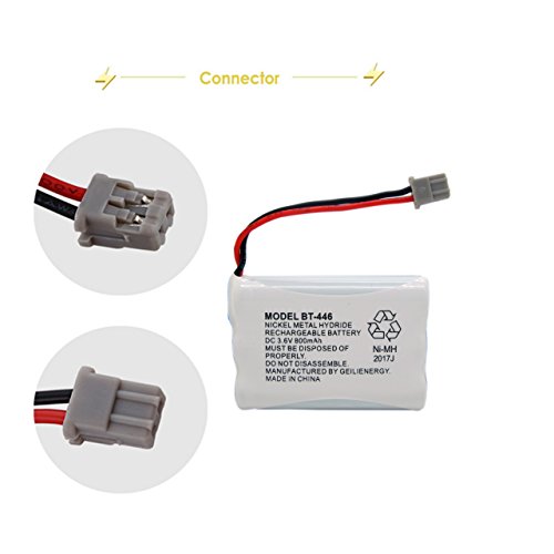 GEILIENERGY BT446 BT-446 BBTY0503001 BT-1004 BT-1005 GE-TL26402 BT-504 CPH-488B 3.6V 800mAh Rechargeable Battery Compatible with Uniden Cordless Phone(Pack of 2) - Thumbnail 4