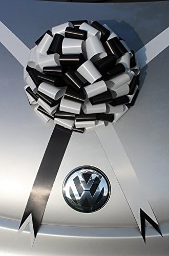 Giant Car Bow Extra Large Gift Present 30cm (12) Mega Bow BLACK+WHITE Bow by Pretty Bows