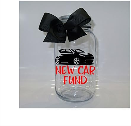 New Car Fund Mason Jar Bank - Coin Slot Lid - Available in 3 Sizes