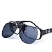Besgoods 2Pcs Mirror Polarized Clip-on Sunglasses Flip up Glasses Sports, Blue Black