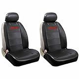 GMC Logo Lowback Black Synthetic Leather Seat Covers Set Airbag Compatible Universal Fit