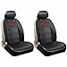 U.A.A. INC. GMC Logo Lowback Black Synthetic Leather Seat Covers Set Airbag Compatible Universal Fit