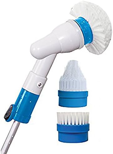 Mickeyattraction Automatic Cleaning Cordless Electric Rechargeable Turbo Spin Scrubber With 3 Head Sets for Multi-Purpose Uses Brushes