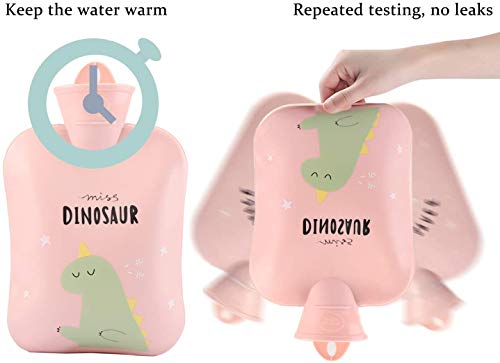 Hot Water Bottle Rubber Warm Water Bag with Soft Plush and Knit Cover,Hot Water Bag for Neck and Shoulder, Back, Legs,Waist Warm (1000ML)