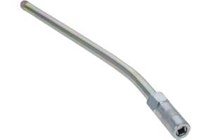 Utoolmart Color Plated Iron Pipe 230mm Long And Flat Nozzle Galvanized Grease Gun Connector 1/8mm Thread 10mm Diameter Silver