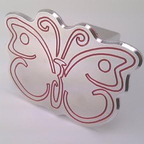 Red Butterfly Girls Trailer Plug Hitch Cover with 5/8" Receiver Pin included