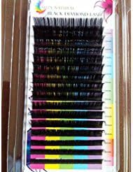 BLACK DIAMOND LASH Volume Eyelash Extensions ~ C Curl Eyelashes / .07 / 8-14mm Mix ~ 16 Row Trays