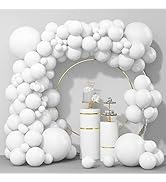 Isndare 100Pcs White Balloons, White Balloon Garland Arch Kit 18/12/10/5 Inch Pastel White Latex ...