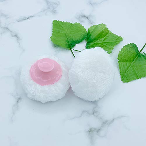 Fluffy Powder Puff, Baby Body Cosmetic Powder Puff, Baby Soft Face Body Powder Puff With Hand Holder, Set of 2 (Pink)