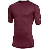 Nike Mens Pro Fitted Half Sleeve Tee (Large, Dark Maroon)
