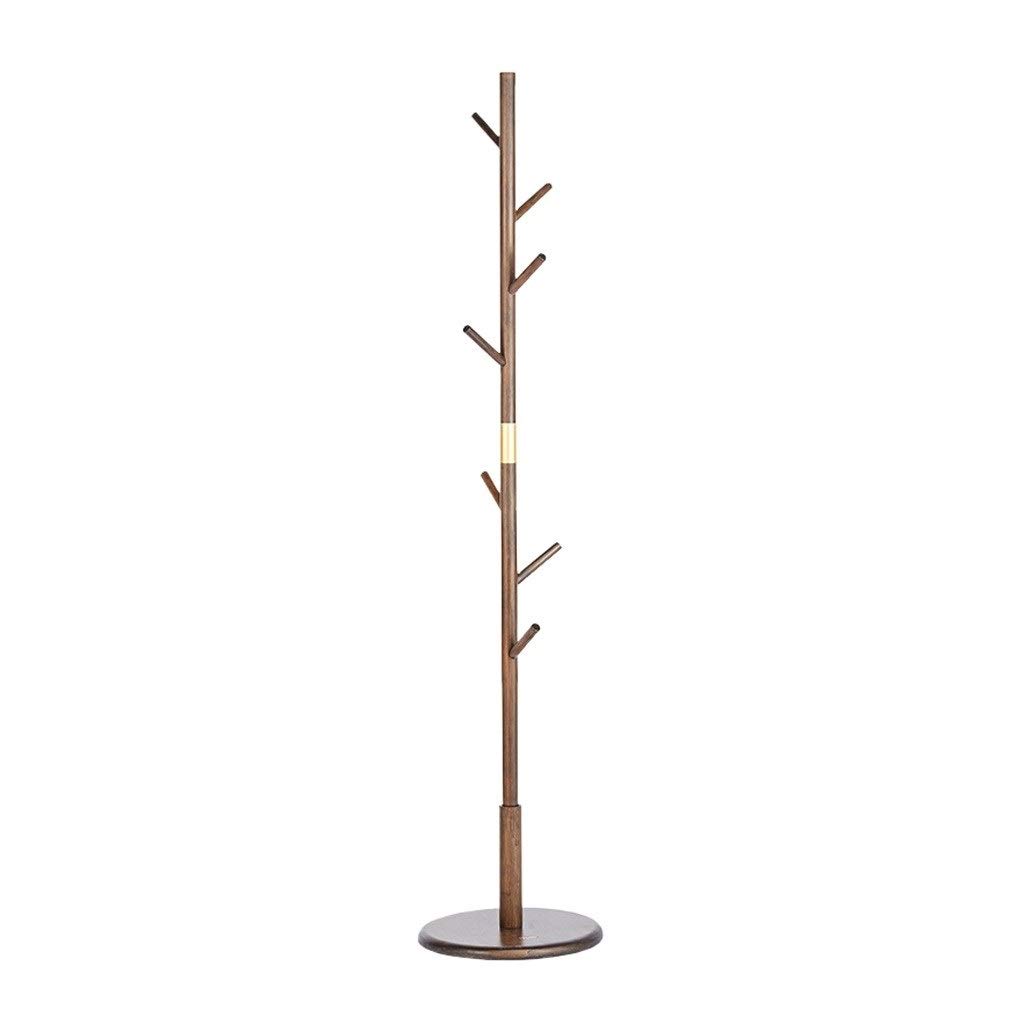 Best Gold Metal Walnut Wood Hall Tree Coat Hat Rack