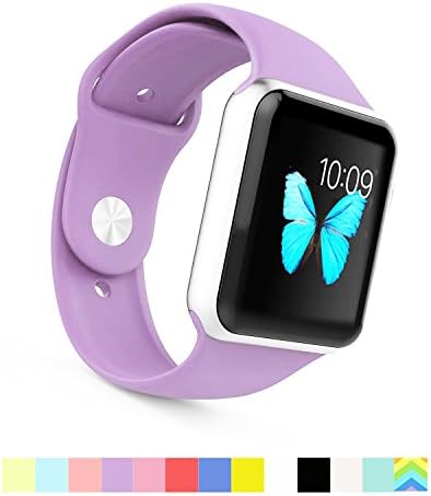 Apple Watch Band - WantsMall S/M Soft Silicone Sport Style Replacement iWatch Strap for 42mm Apple Watch Models (light purple)