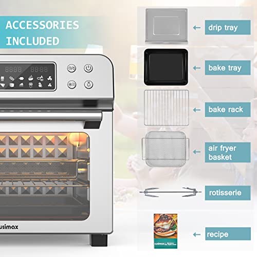 CUSIMAX Air Fryer Toaster Oven, 15.5 Quart Air Fryer Combo, 16in1 Air