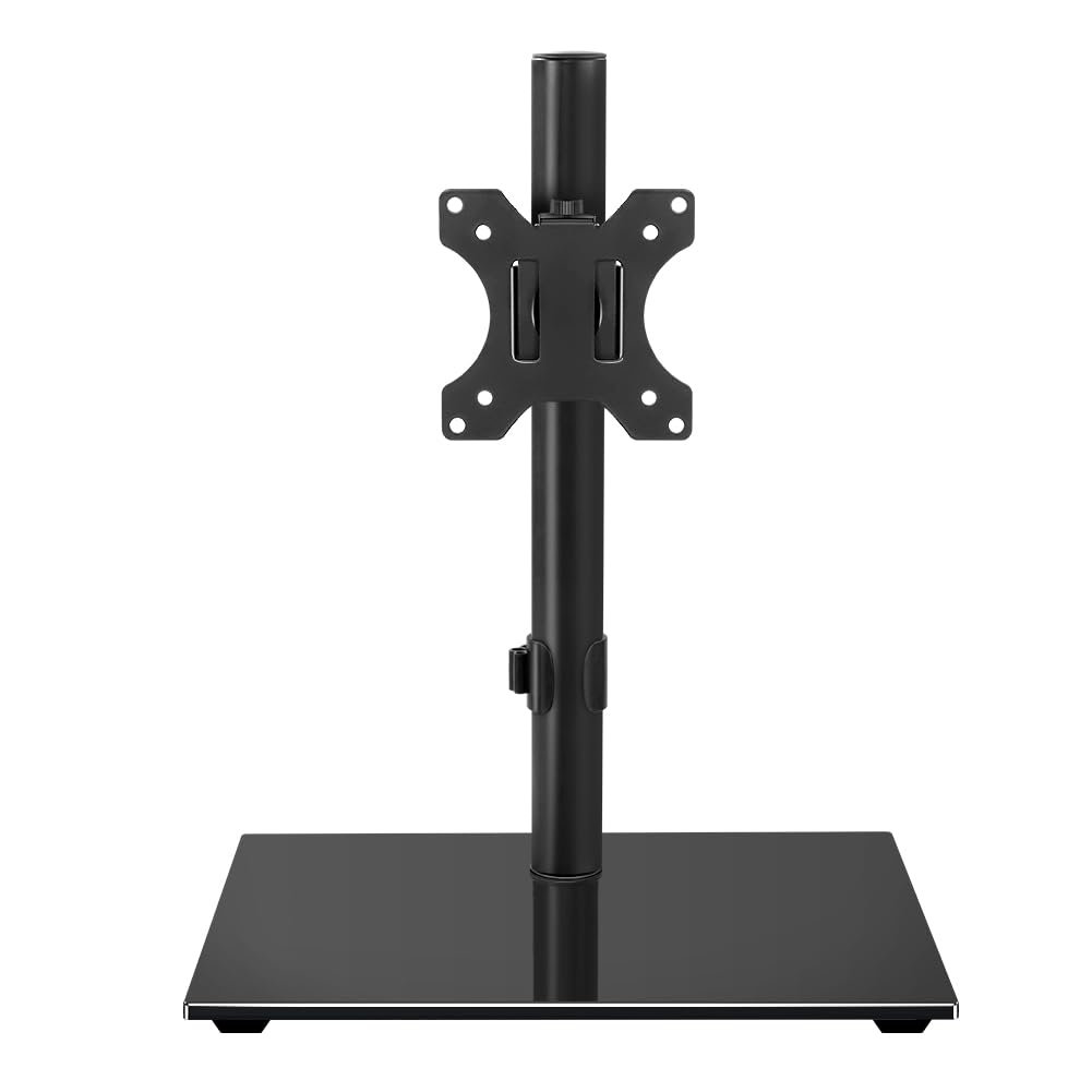 Photo 1 of WKWKER Universal TV Stand - Fits 13-32inch, 360 Swivel, Height Adjustable, Tempered Glass Base