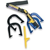 fun gripper Horseshoes (Portable) w - 3 Foot Carry Strap 4 - Numbered Rubber Horseshoes and 2 - Step - in -Pegs by: Saturnian I Tail Gate,Parks,Picnics,Back Yard