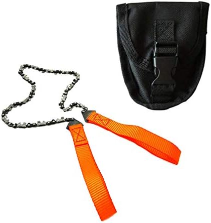 Survival Gear 3X Faster with Cutting Blade ON Every Link - 26" Outdoor Camping Tactical Survival Pocket Chainsaw with Pouch- Bonus Front Snap Carrying Case