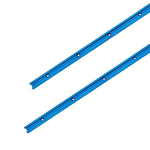 POWERTEC 71118 Double-Cut Profile Universal T-Track with Predrilled Mounting Holes(2-Pack), 24"