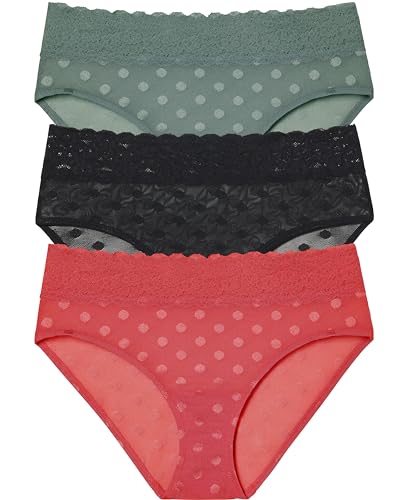 Skarlett Blue Women's Dare Hipster 3-Pack 374202MP, Everglade/Black/Watermelon,…