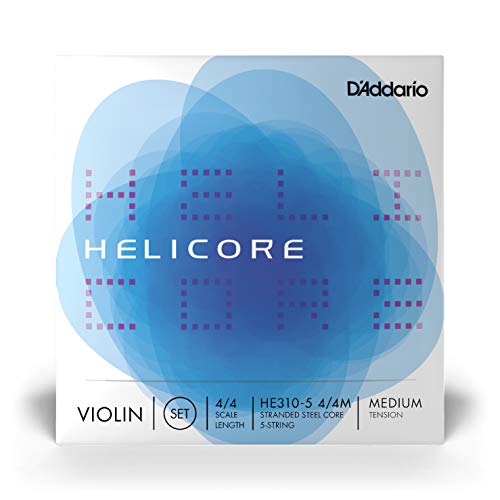 D'Addario Helicore Violin 5String Set, 4/4 Scale, Medium Tension