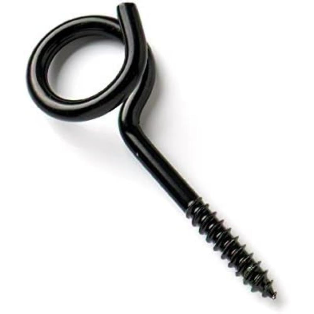Merriway BH04756 Japanned Pigtail Swing Hammock Hooks - Black
