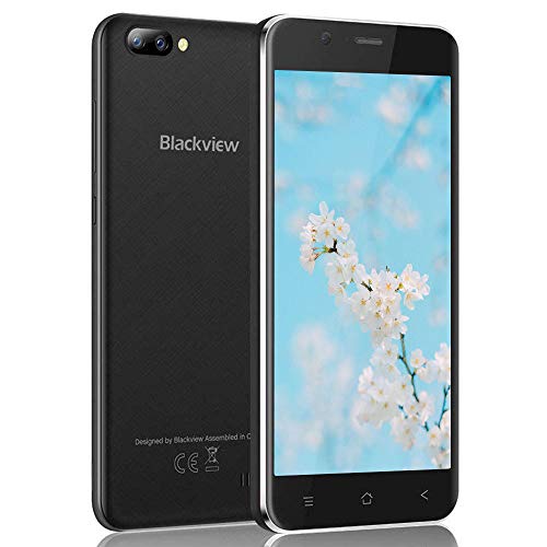 Unlocked Cell Phone, Blackview A7 3G 5MP+0.3MP Dual Rear Camera Smartphone 5.0 Inch HD IPS Screen Quad Core 1GB+8GB 2800mAh Battery WCDMA Dual SIM Free (AT&T/T-Mobile) Black