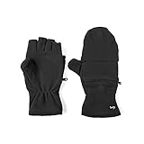 Multi Mitt Fingerless Gloves With Adjustable Top & Cell Phone Pocket (Black)