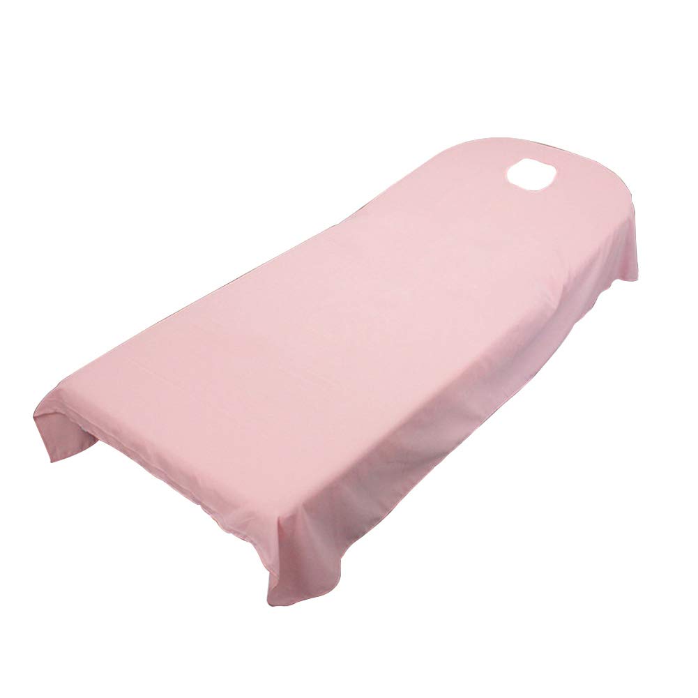 Massage Sheet Cover, SPA Massage Couch Cover with Face Hole, Beauty Salon Spa Massage Table Cloth Bed Sheet Cover(80x190cm,pink)