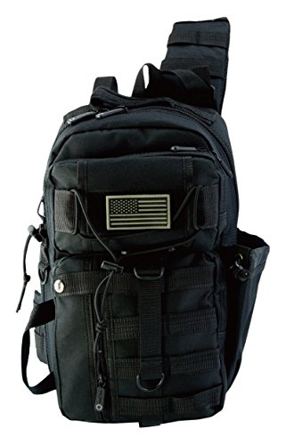 East West U.S.A RT525 Tactical Molle Assault Sling Shoulder Cross Body One Strap Backpack, Black