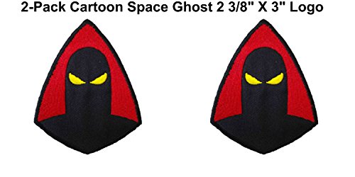 (2-Pack) Cartoon TV Series Retro Space Ghost Logo Iron/Sew-On Embroidered 2 3/8" Wide X 3" Tall Patch