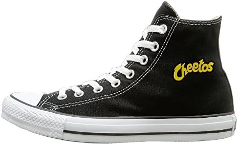 Tracy Cheetos Logo Wear-resisting Unisex Flat Canvas High Top Sneaker 39 Black