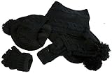 N'Ice Caps Women's Bulky Cable Knit Hat/Scarf/Converter Glove Set