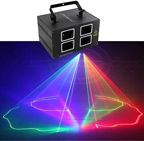 3D Effect RGBYP Full Colour DMX-512 LED Party Beam Light, Disco Lights Strobe Light 6 Hole Disco Flash Lighting RGB Stage Projection Lamp Voice Control For Party Bars -713