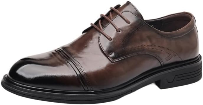 Classic Brown Leather Men\'s Dress Shoes Laceup Bostonian Size 10 Bostonian 25039 First Flex Burgundy Leather Cap Toe Dress  main image 3